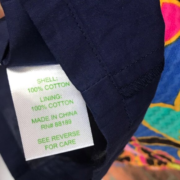 Lilly Pulitzer 100% Cotton Dress Bright Print Sleeveless Zipper Sheath Lined 2 - Picture 8 of 15